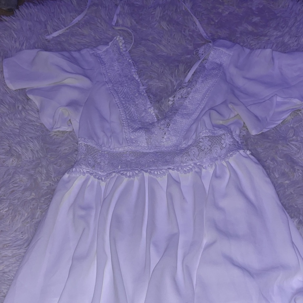 Short Sleeve White Sun Dress